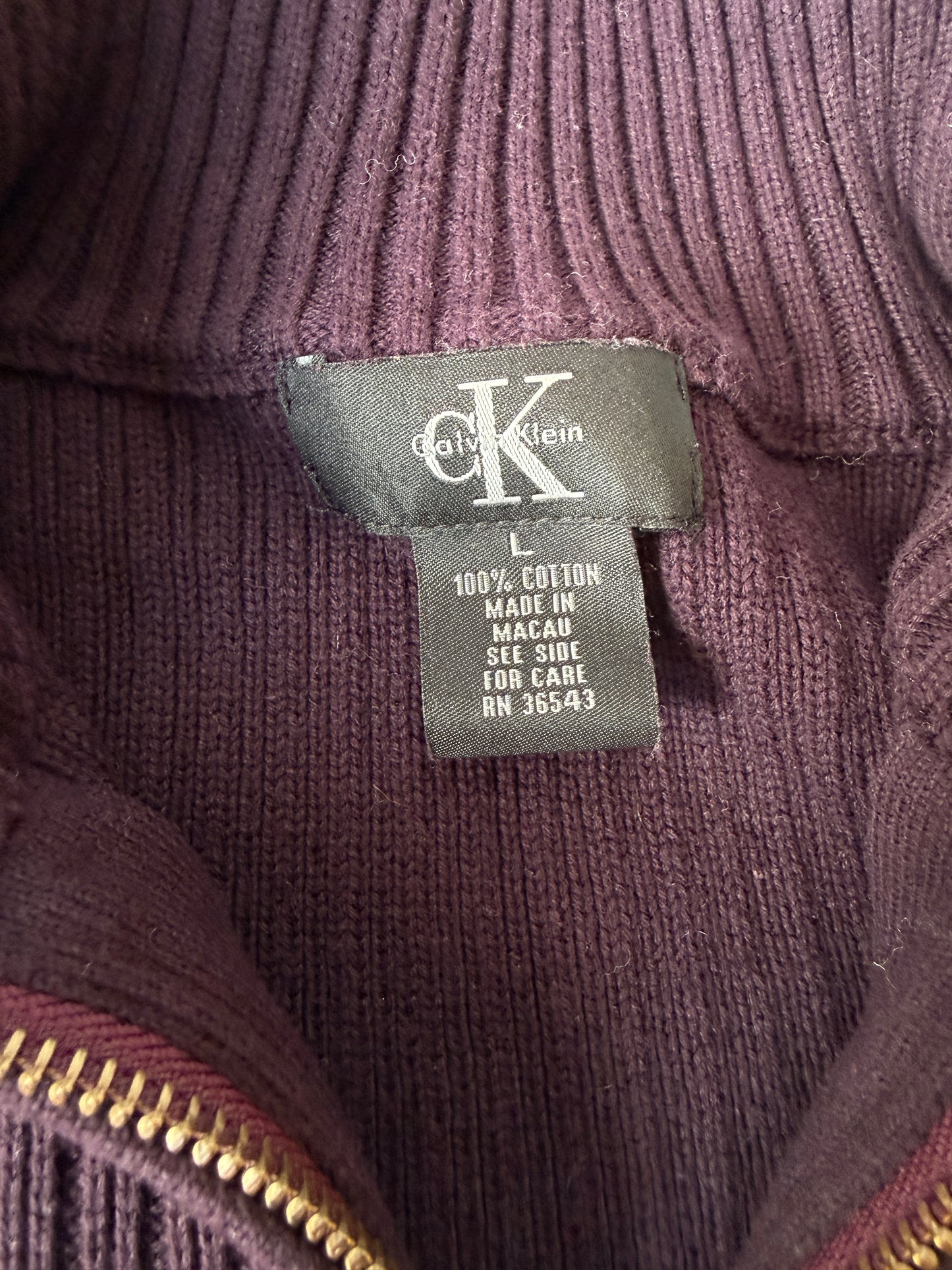 Calvin Klain Full-Zip Sweater (L)