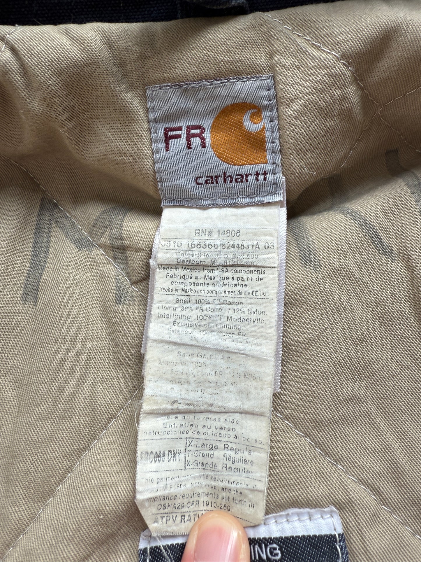 Carhartt FR Vintage Jacket in Marine Blue Made in US (XL)