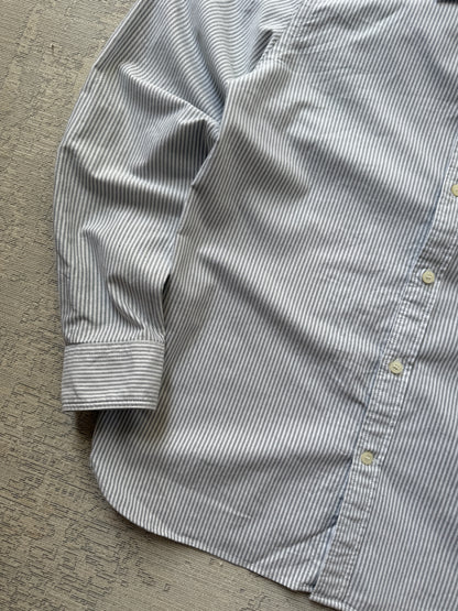 Lyle & Scott Stripe Oxford Shirt – Grey / White (M)