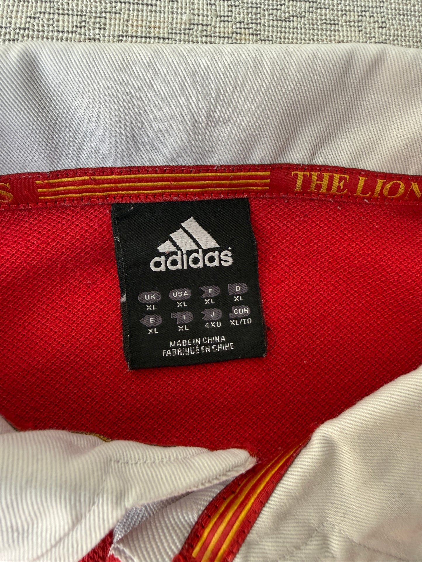 Adidas Vintage British & Irish Lions Rugby Polo Tee (XL)