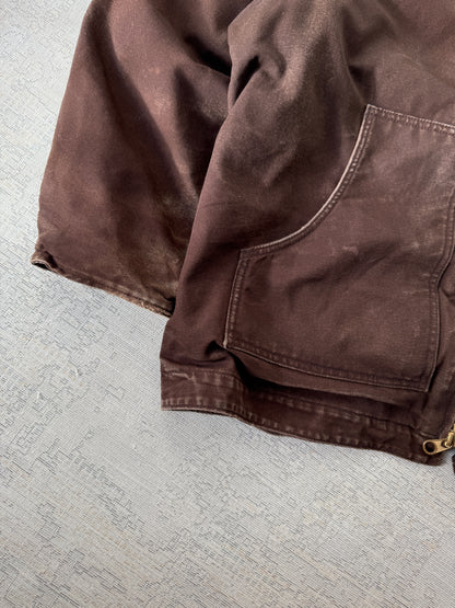 Carhartt Arctic Dark Brown Heavy Canvas Hooded Jacket (XL)