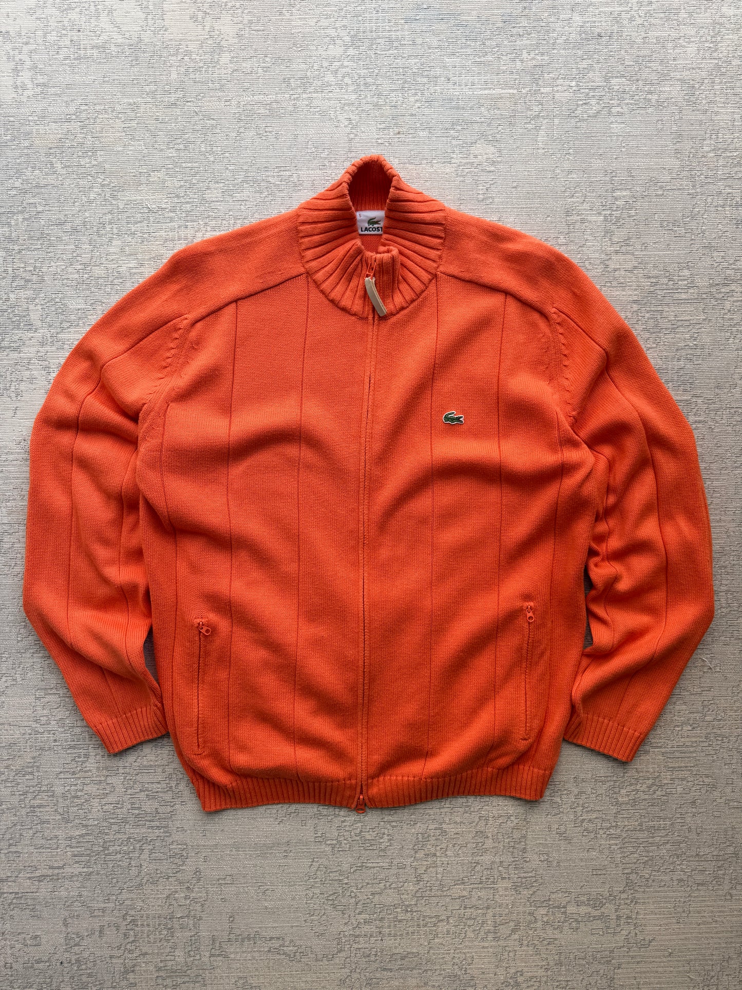 Lacoste High Neck Zip Knit Sweater (L)