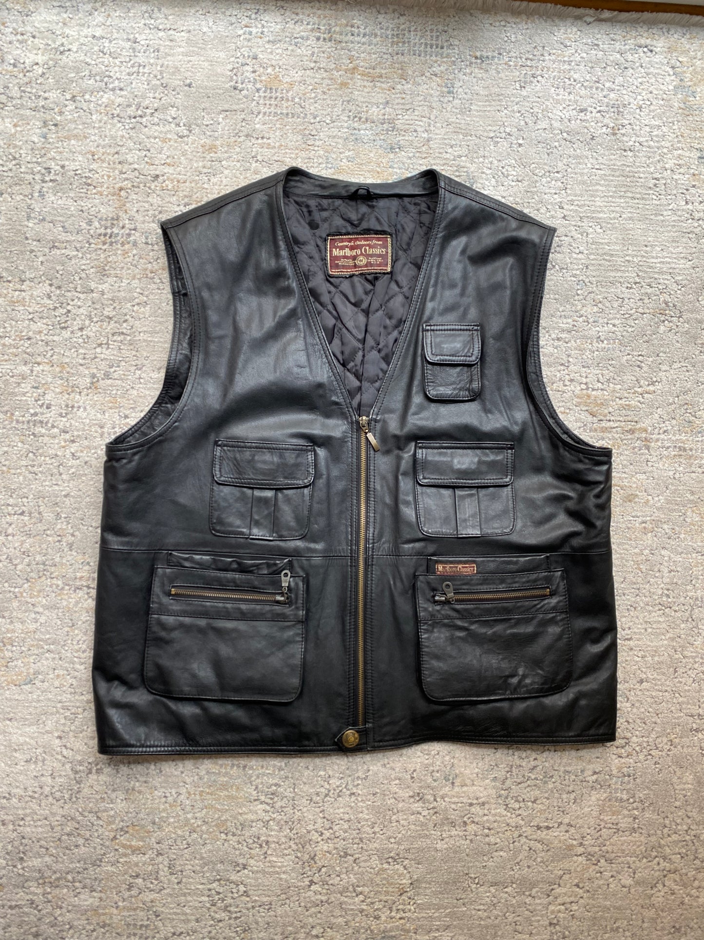 Malboro Vintage 90’s Leather Vest (XL)
