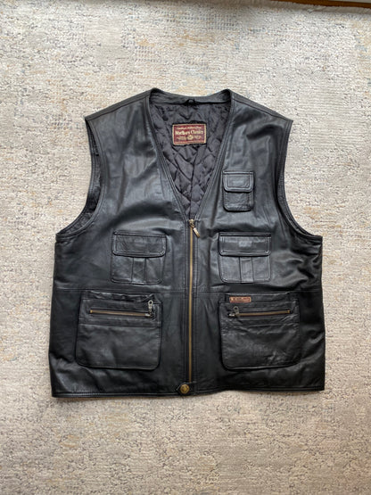 Malboro Vintage 90’s Leather Vest (XL)