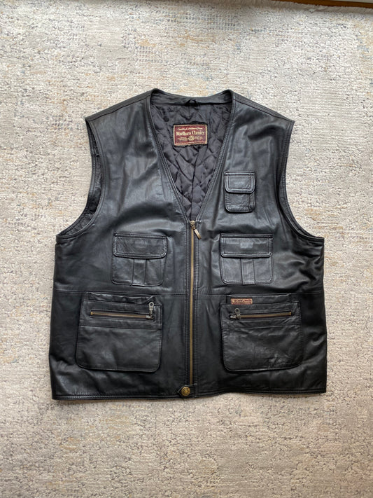 Malboro Vintage 90’s Leather Vest (XL)