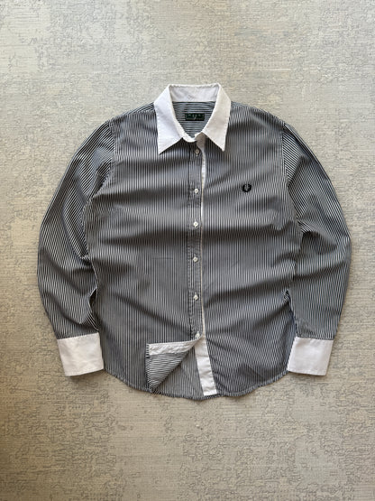 Fred Perry Striped Long Sleeve Slim Shirt (L)