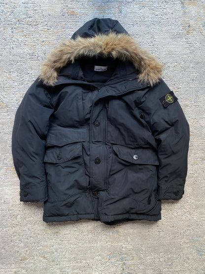 Stone Island Micro Reps Down Hooded Fur Parka Jacket (L)
