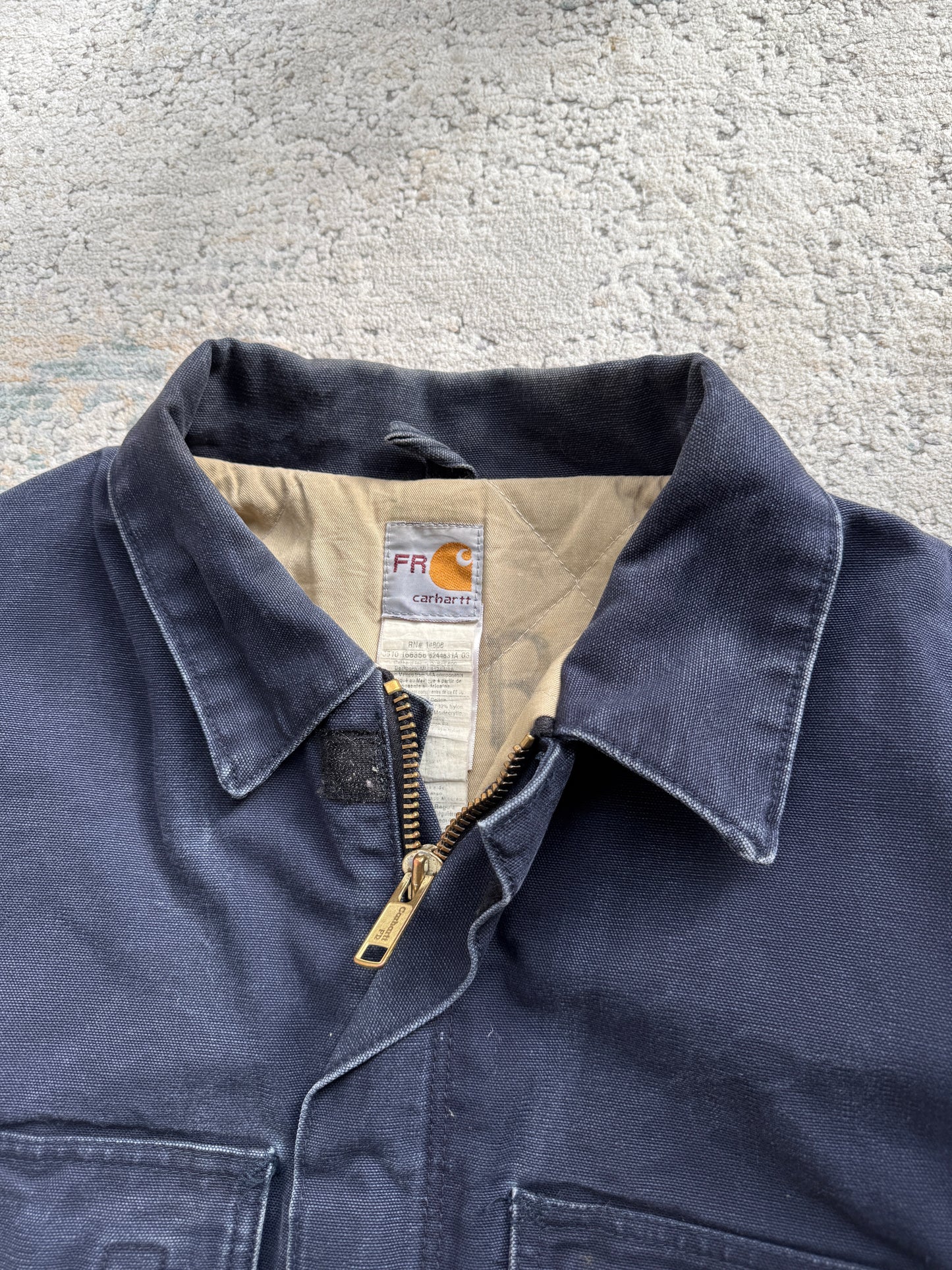 Carhartt FR Vintage Jacket in Marine Blue Made in US (XL)