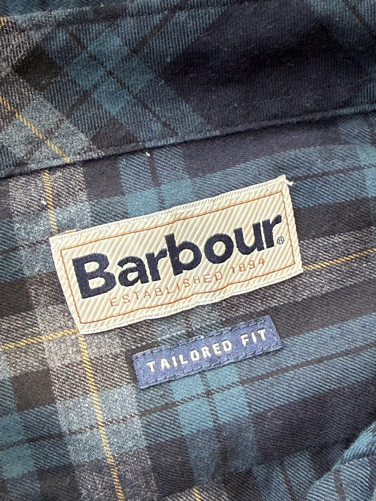 Barbour Tailored Fit Tartan Shirt – Navy / Blue (XL)