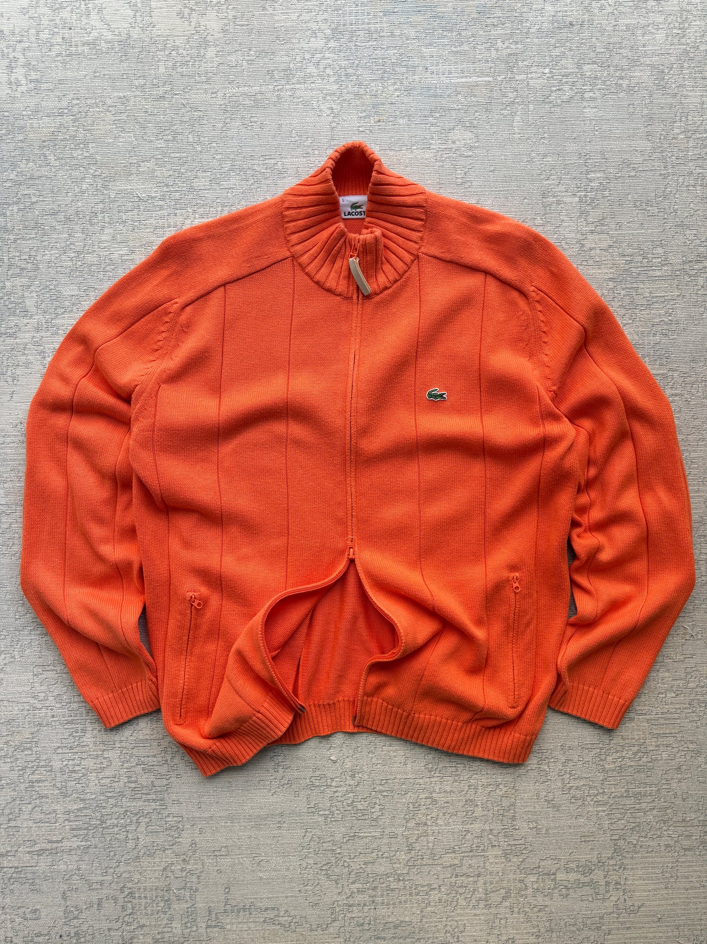 Lacoste High Neck Zip Knit Sweater (L)