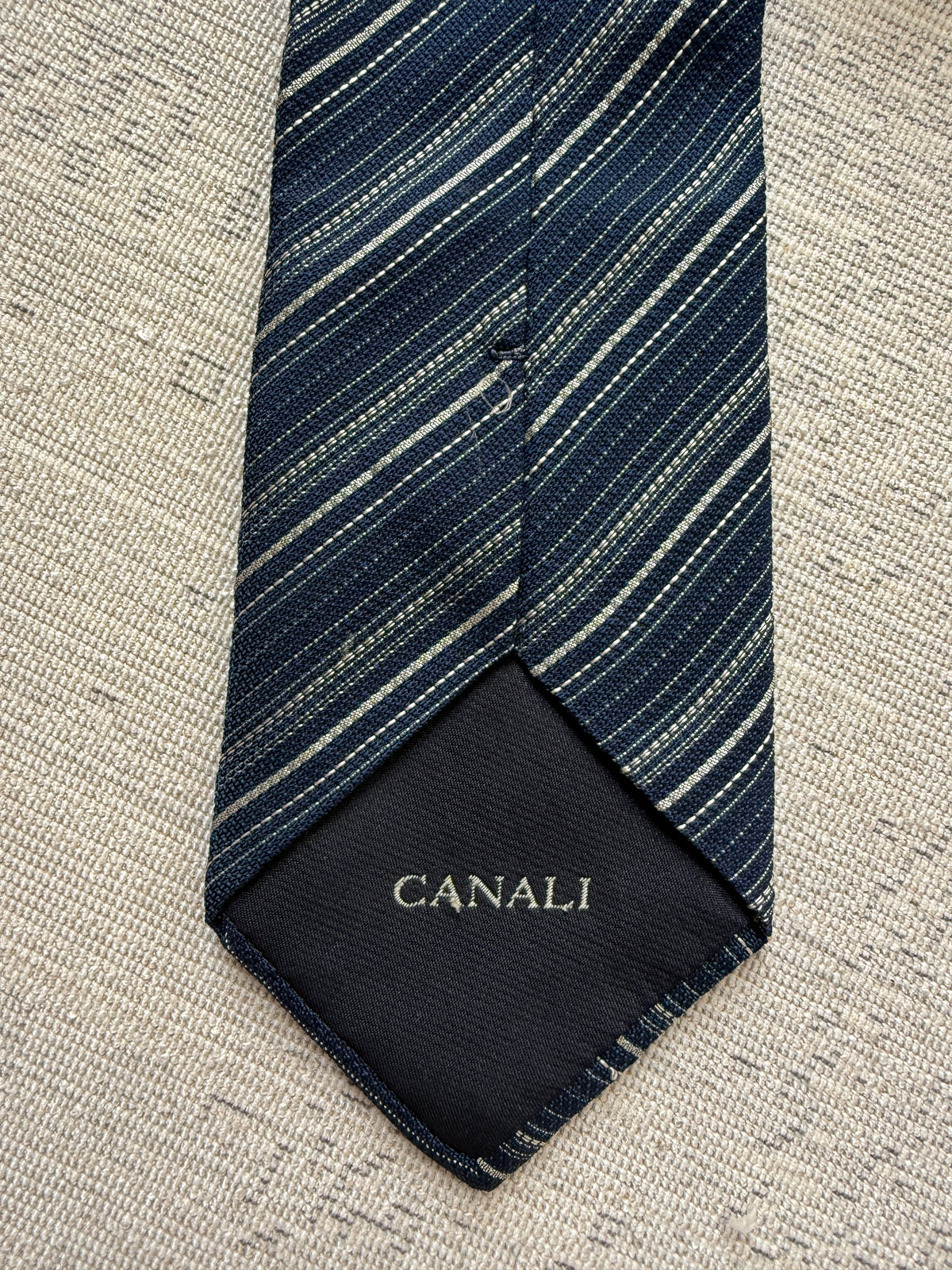 Canali Made in Italy Striped Silk Tie