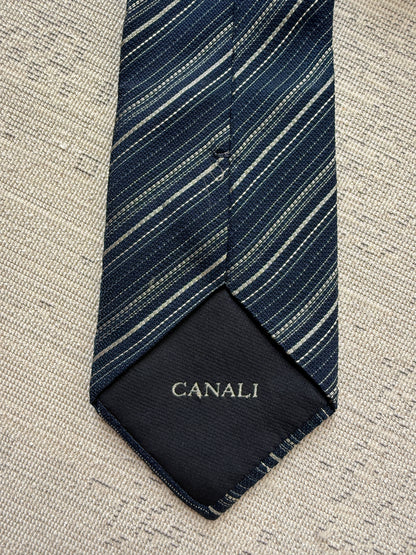 Canali Made in Italy Striped Silk Tie