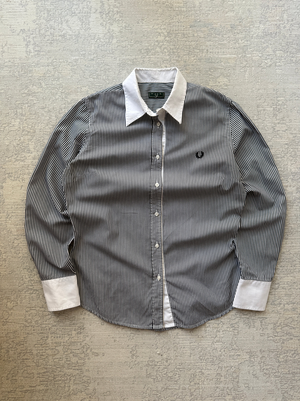 Fred Perry Striped Long Sleeve Slim Shirt (L)