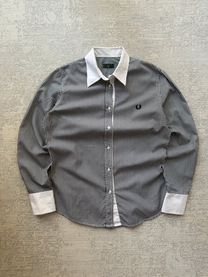 Fred Perry Striped Long Sleeve Slim Shirt (L)