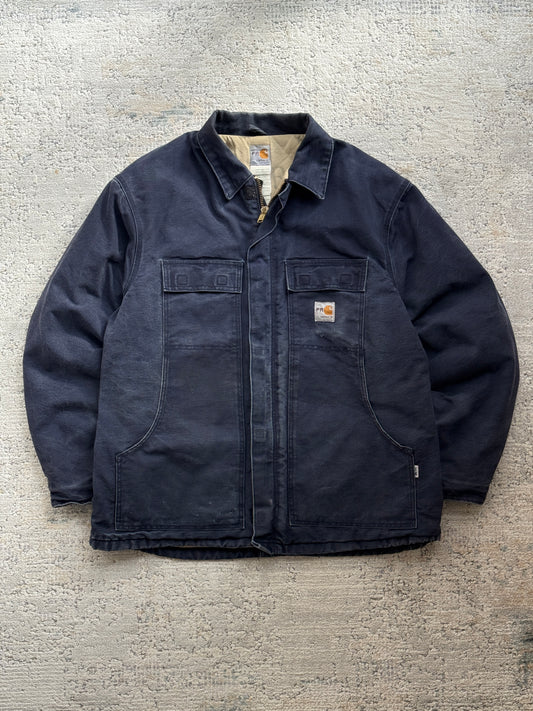 Carhartt FR Vintage Jacket in Marine Blue Made in US (XL)