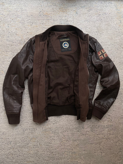Napapijri Vintage Leather Jacket (L)