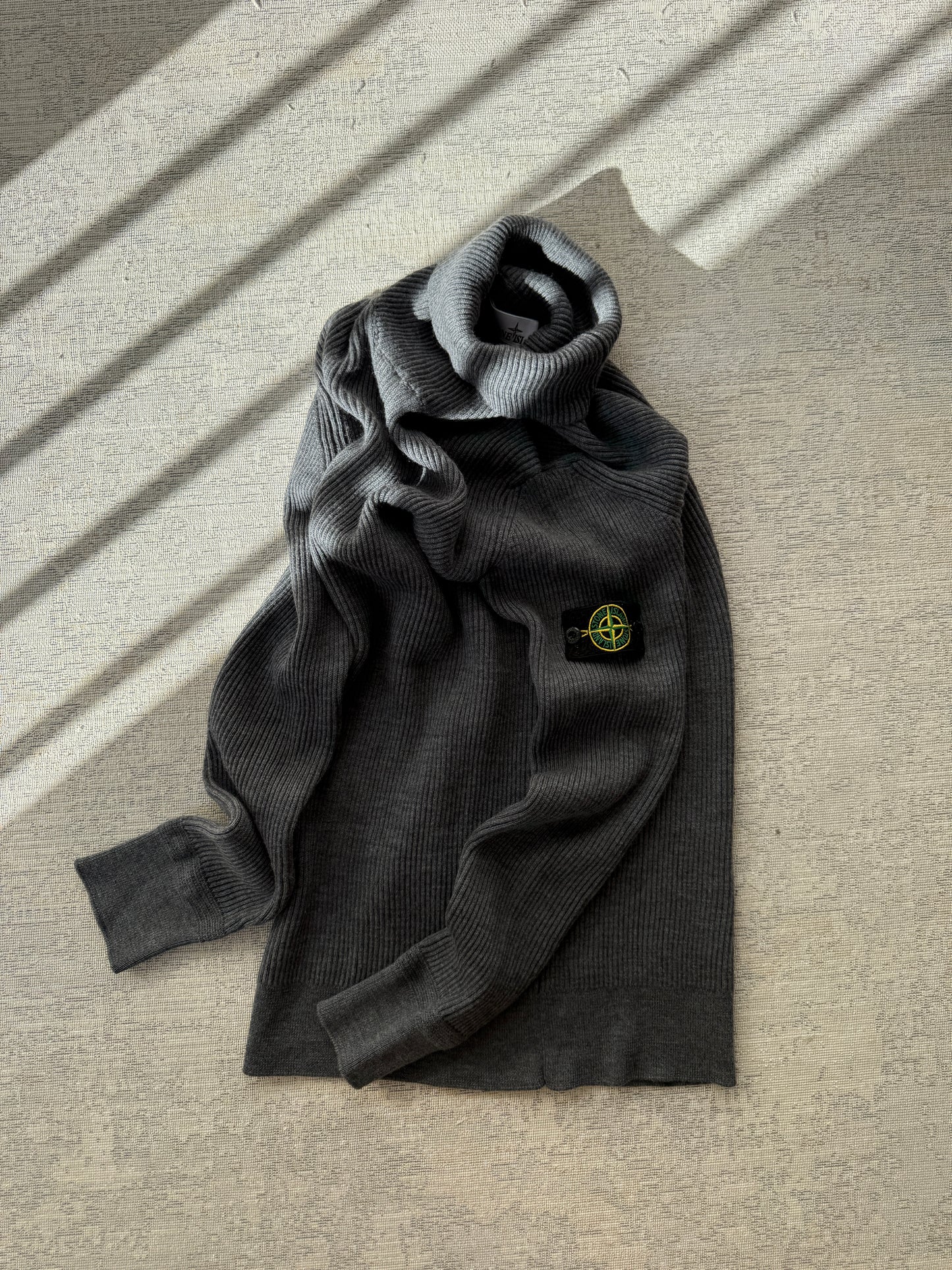 Stone Island Wool Ribbed Turtleneck Knit (M)
