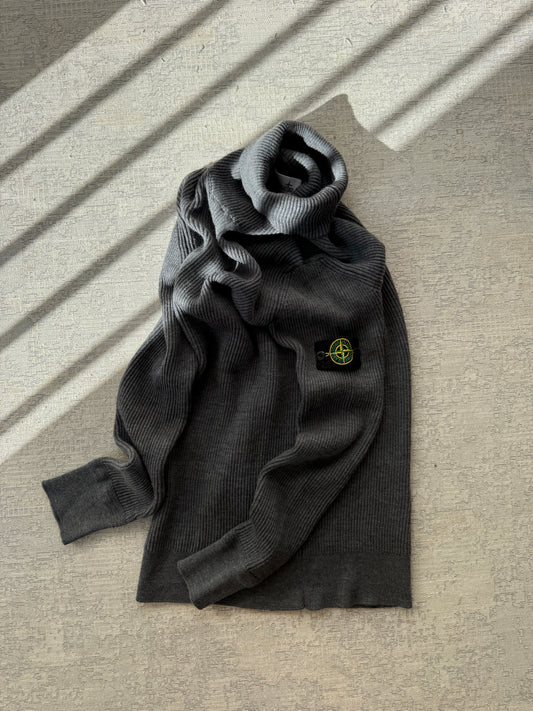 Stone Island Wool Ribbed Turtleneck Knit (M)