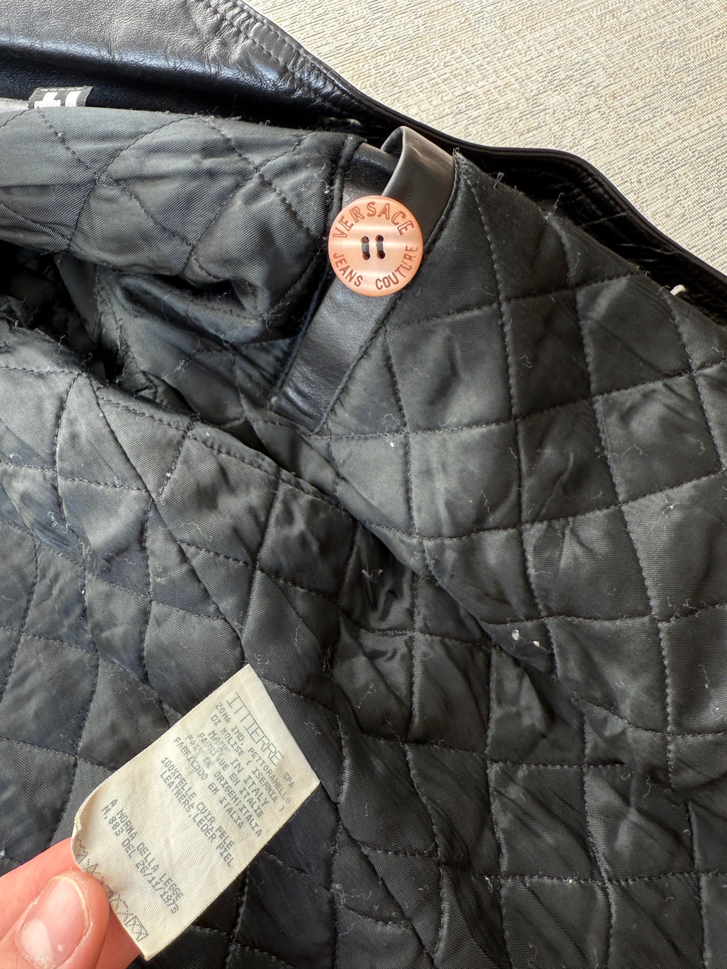 Versace Jeans Couture 90’s Style Leather Jacket (L)