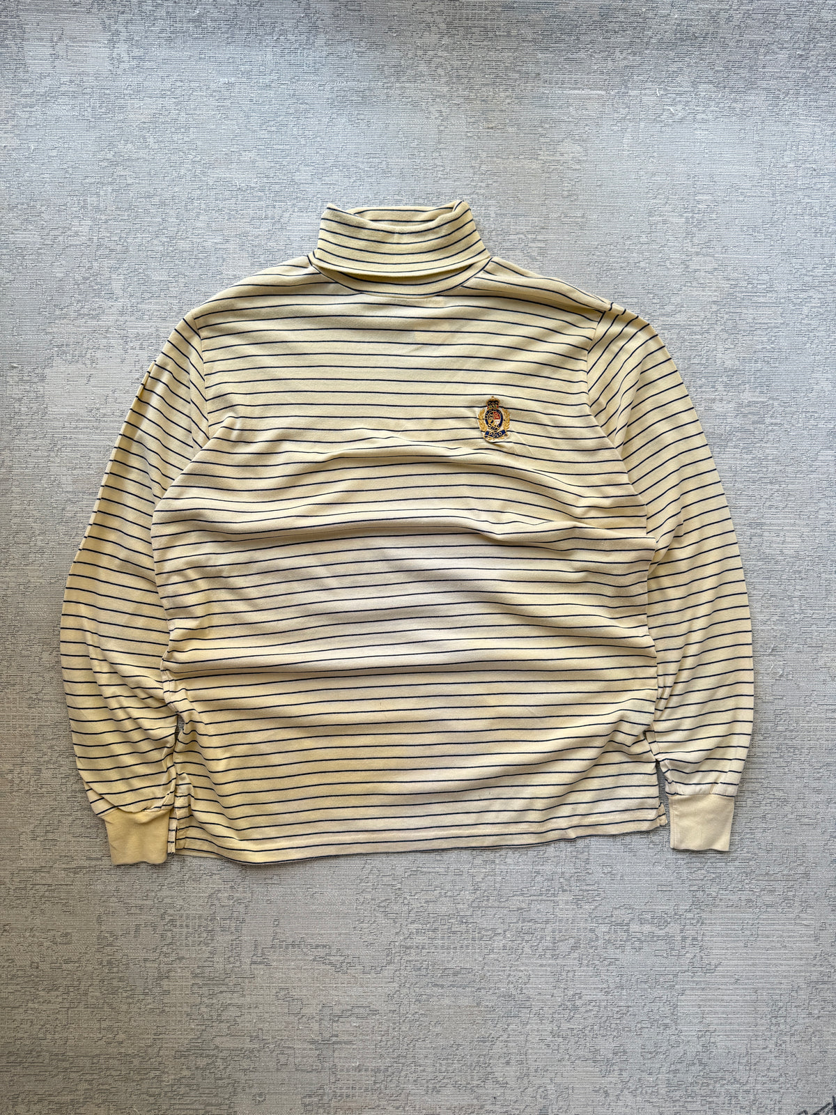 Vintage Polo Ralph Lauren Crest Striped Turtleneck (XL)