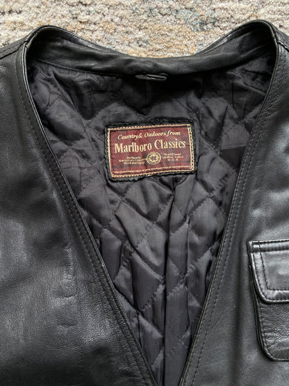 Malboro Vintage 90’s Leather Vest (XL)