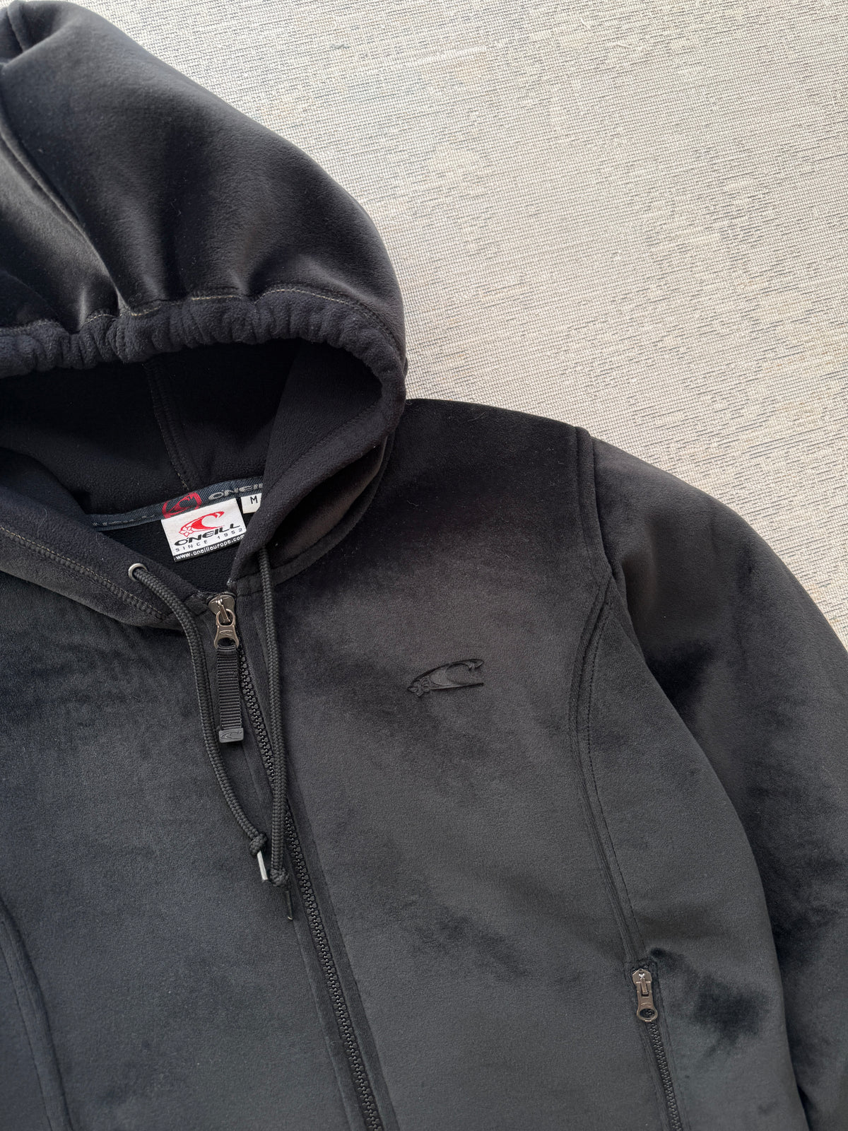 Vintage 2000s O’Neill Full-Zip Fleece Hoodie – Black (M)