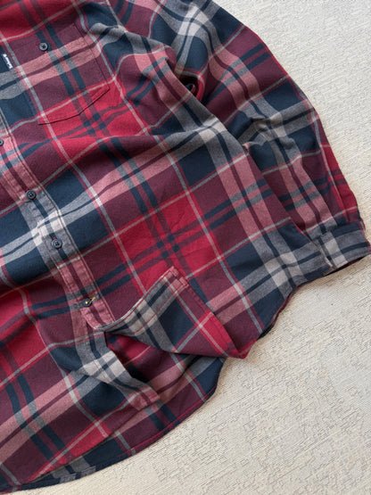Barbour Tailored Fit Tartan Shirt – Burgundy / Navy (XL)