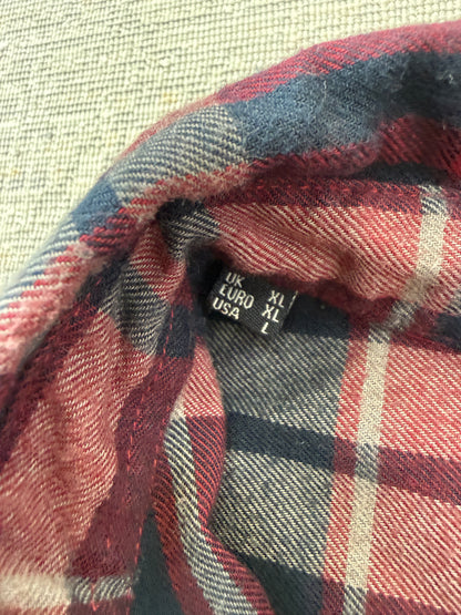 Barbour Tailored Fit Tartan Shirt – Burgundy / Navy (XL)