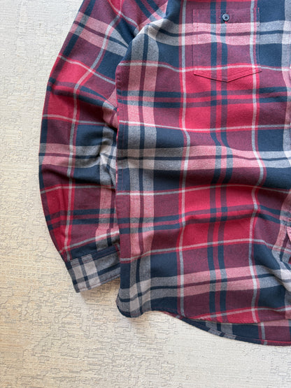 Barbour Tailored Fit Tartan Shirt – Burgundy / Navy (XL)