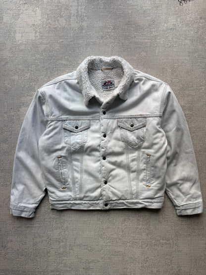 Vintage 90s Levi’s Sherpa-Lined Denim Trucker Jacket – Light Wash (L)