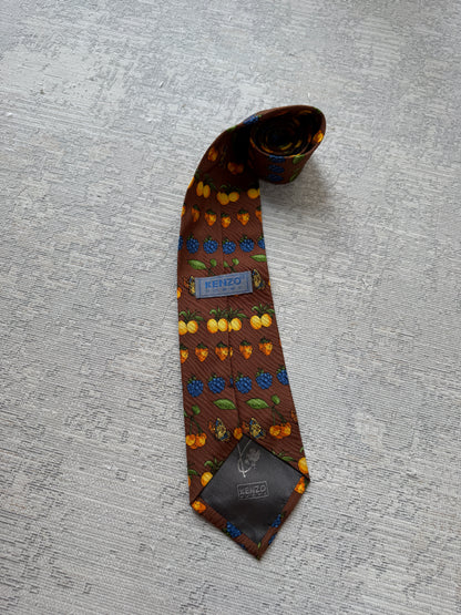 Vintage Kenzo Homme Silk Fruit Print Tie