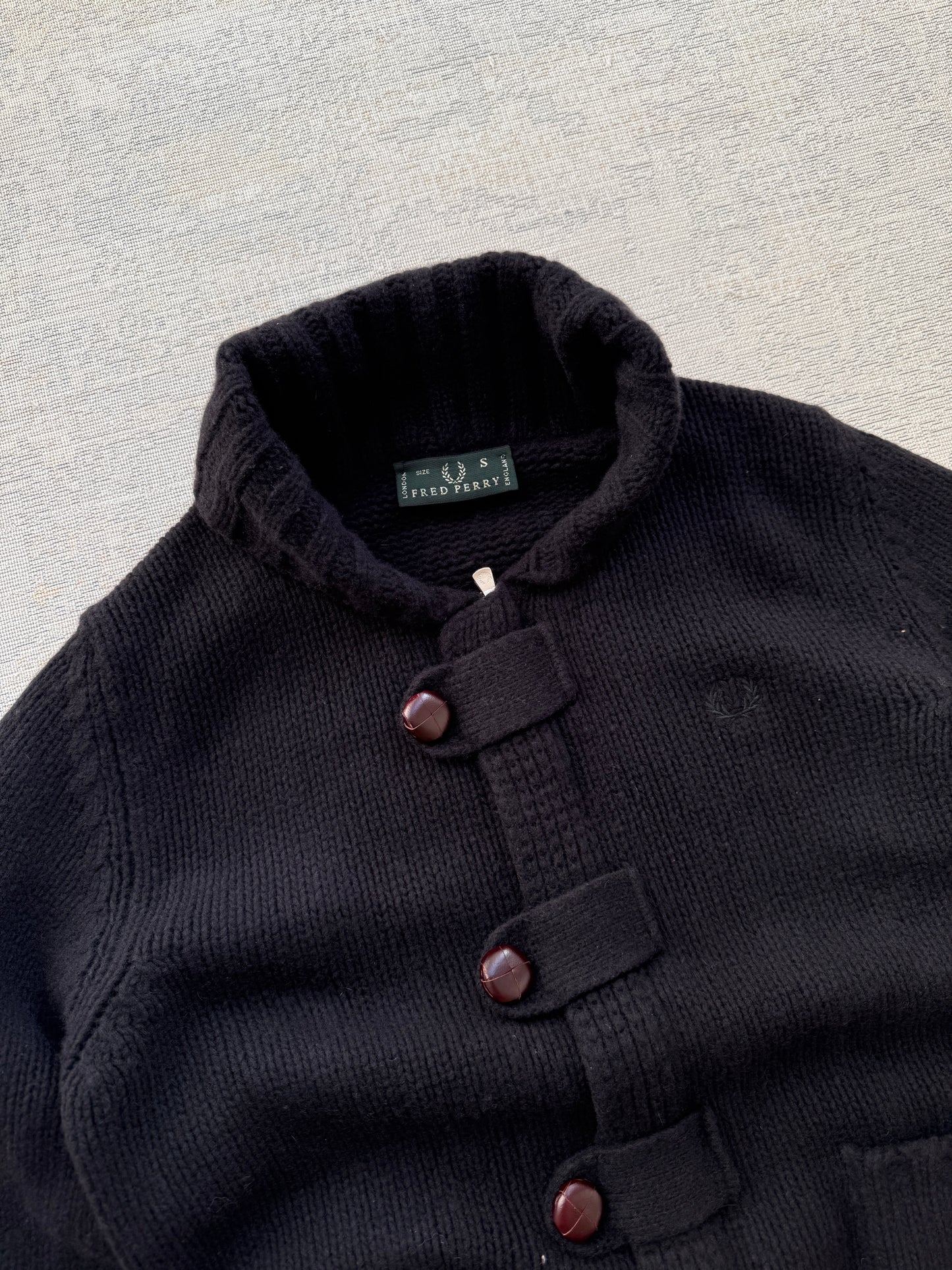 Fred Perry Vintage Wool Knit Cardigan (S)